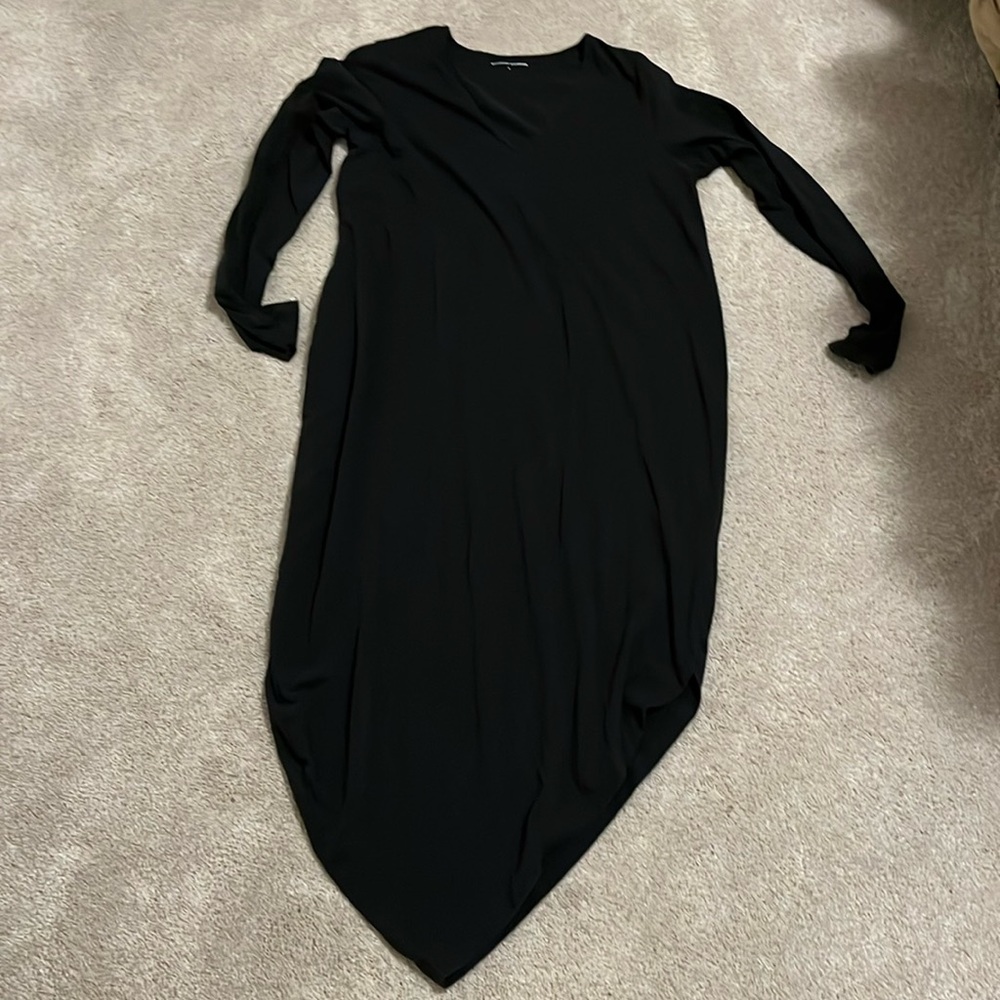 Universal Standard Black Long Sleeve V-Neck Geneva Dress